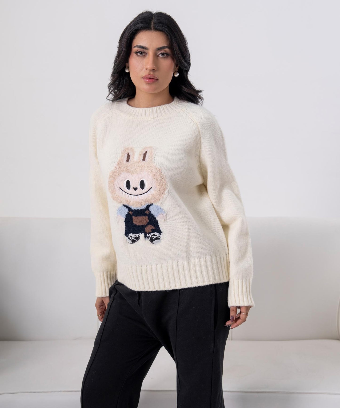 Playful Bunny Knit Sweater