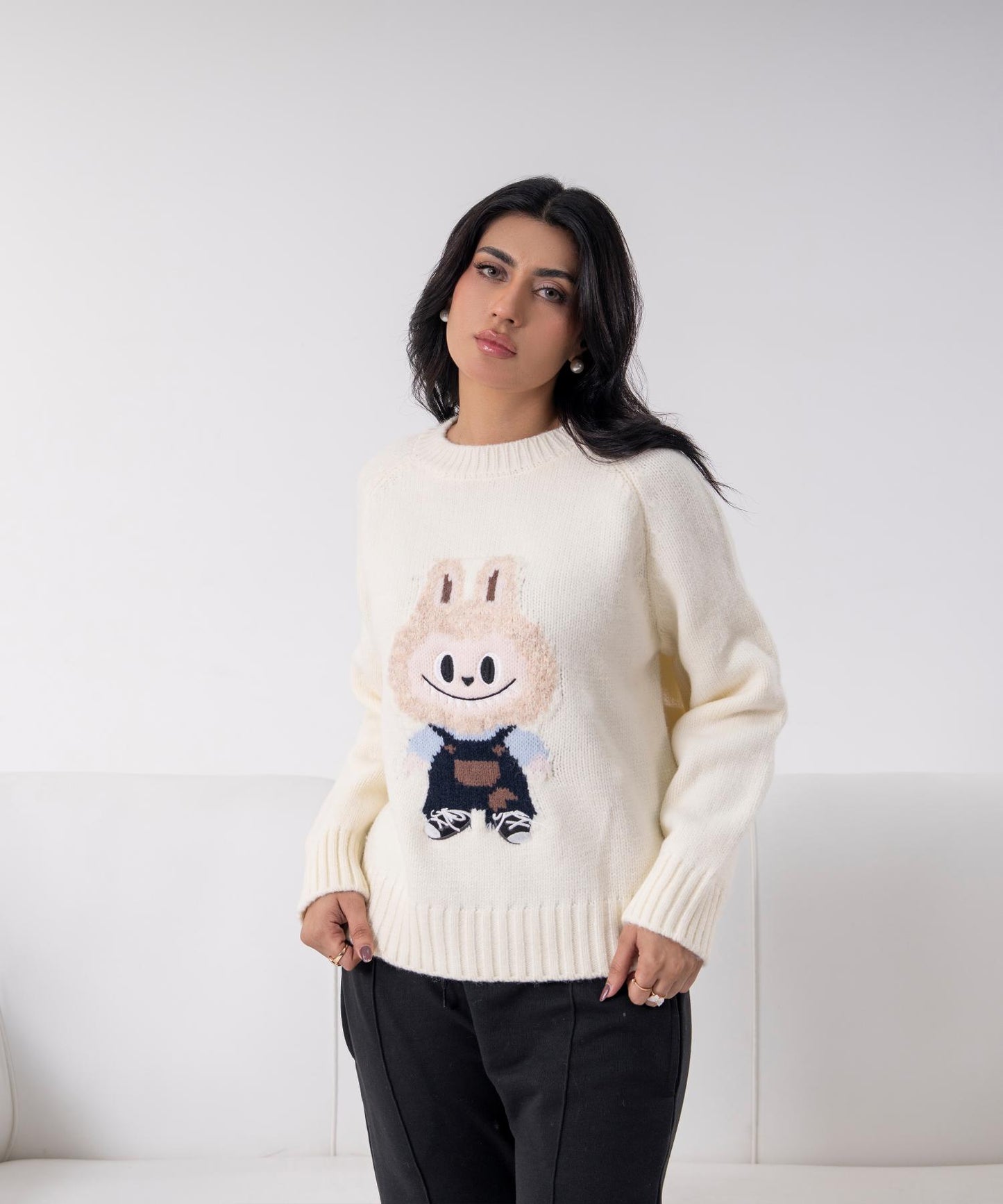 Playful Bunny Knit Sweater