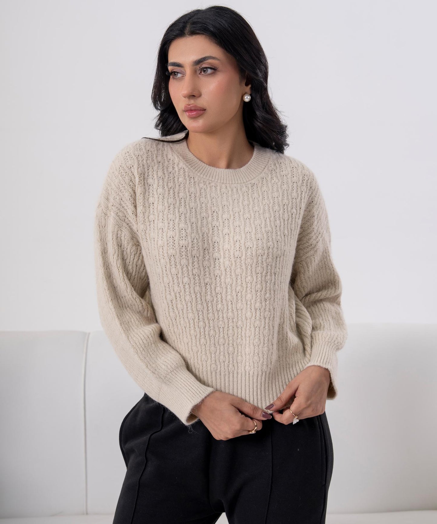 Classic Textured Knit Sweater