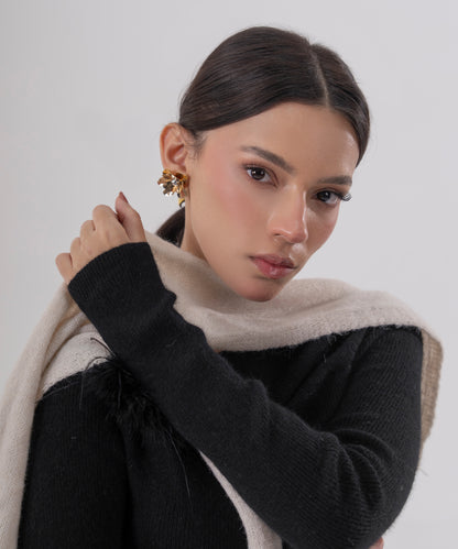 Black One-Off Shoulder Knit top