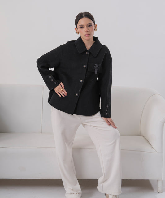 The Noir Industrial Clasp Jacket