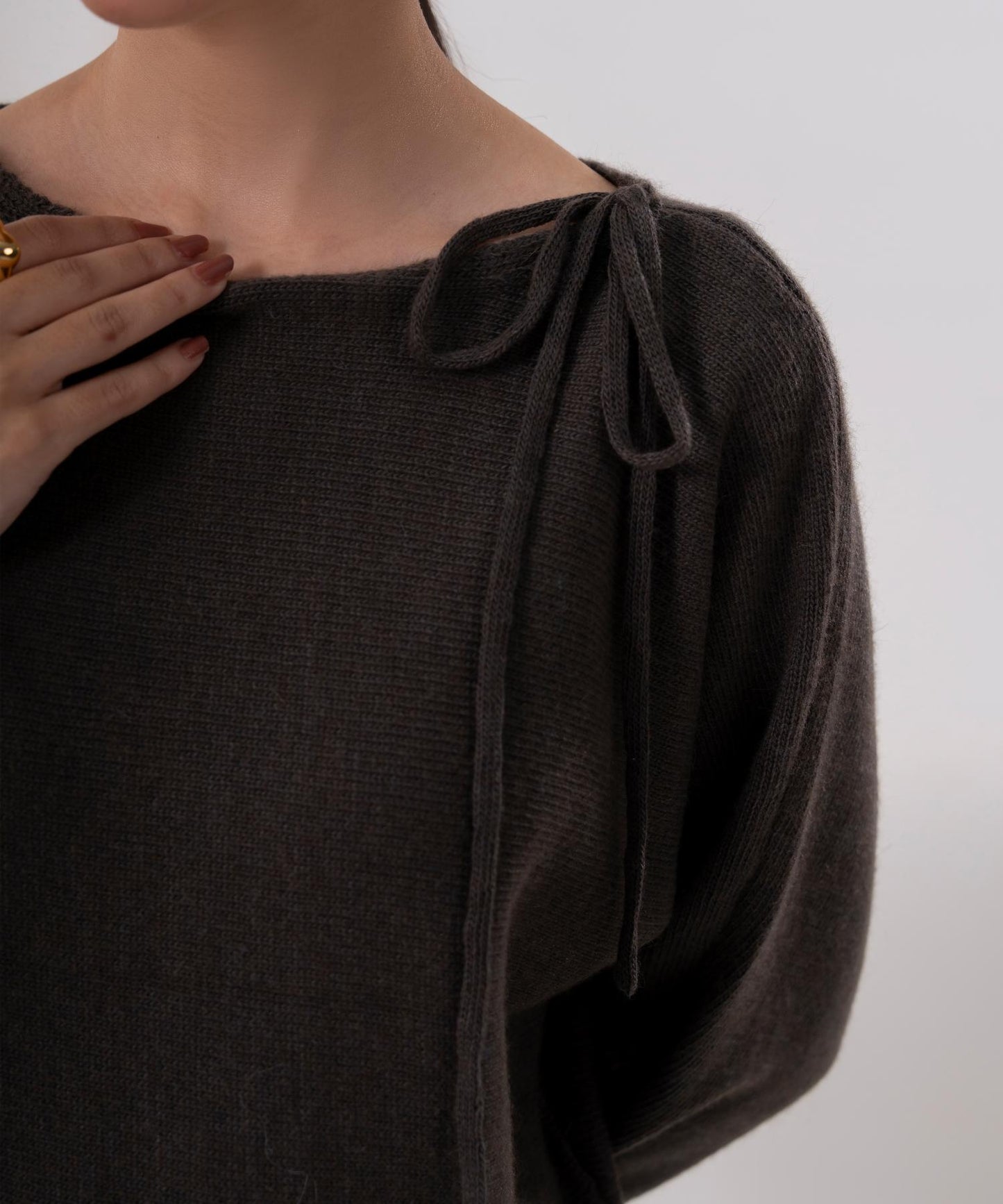 Wrap-Style Knit Sweater