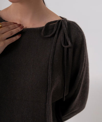 Wrap-Style Knit Sweater