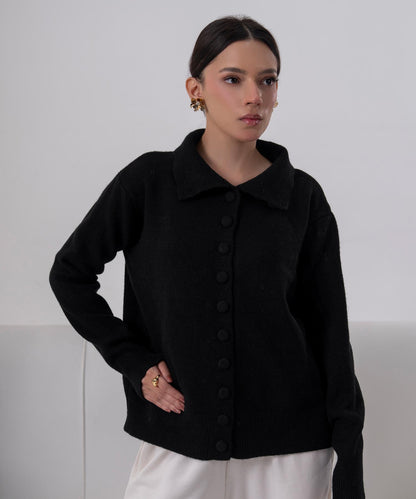 Classic Button-Front Knit Cardigan