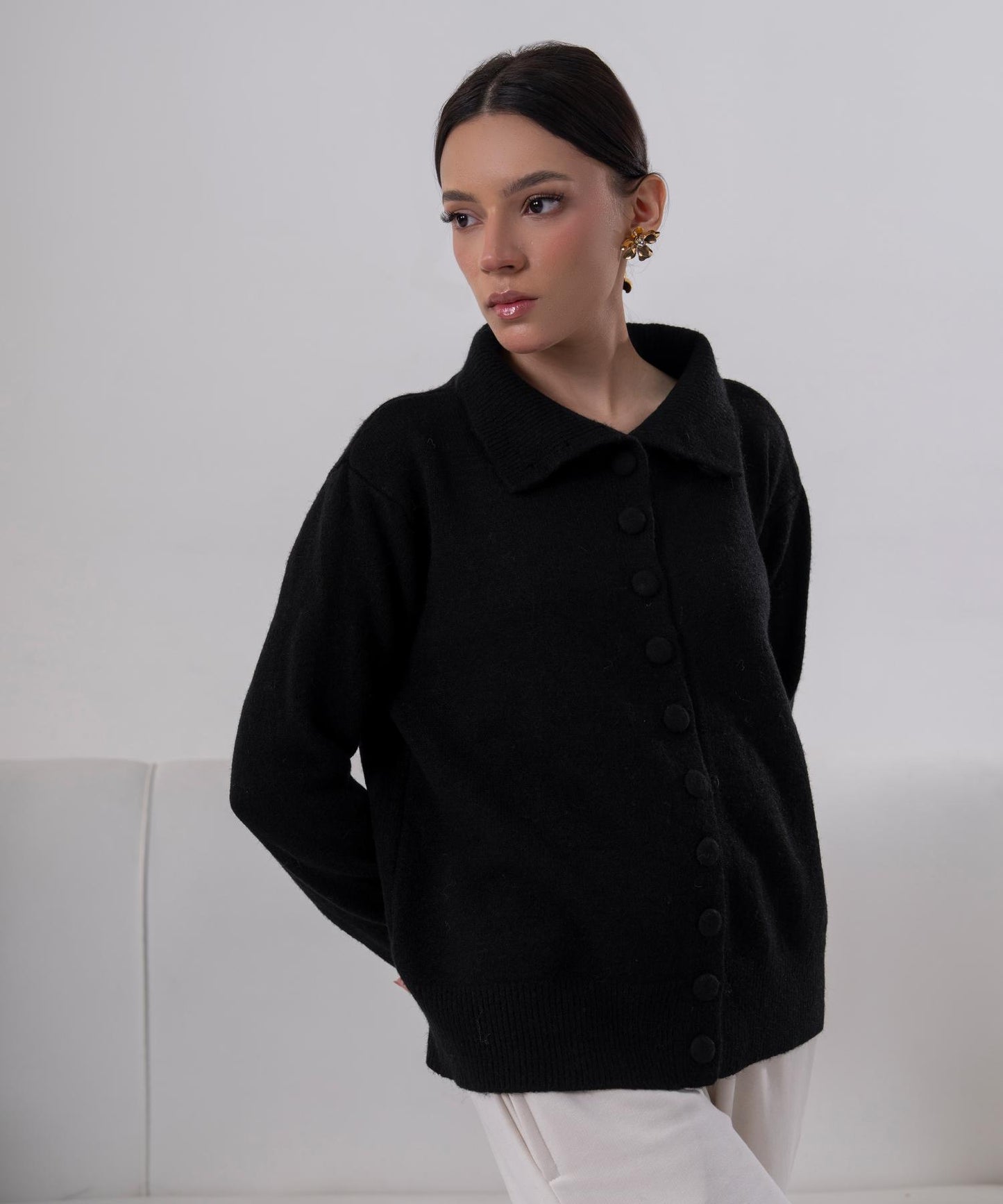 Classic Button-Front Knit Cardigan