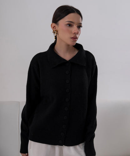 Classic Button-Front Knit Cardigan