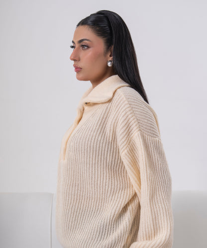 The Asymmetric Button-Neck Pullover