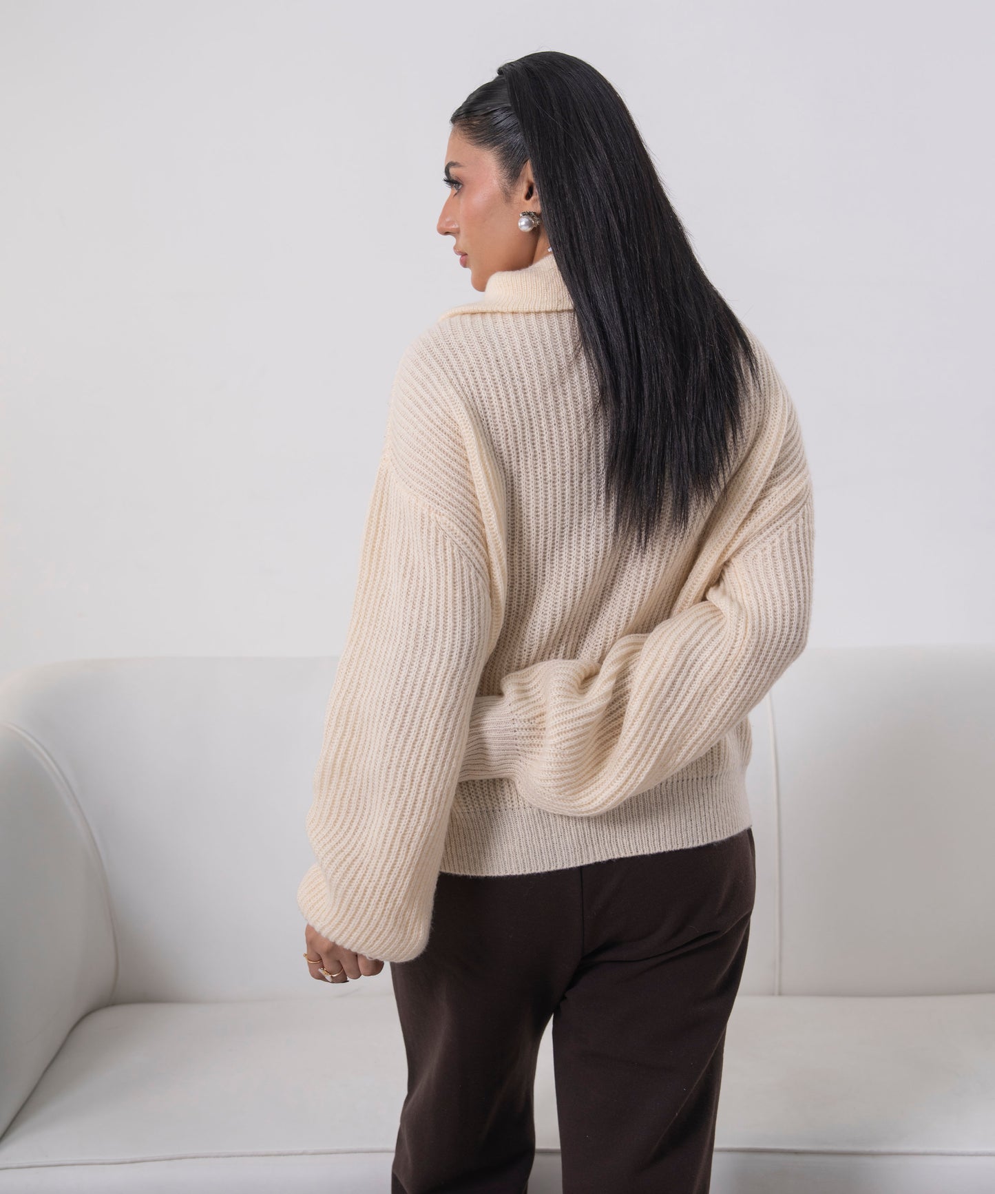 The Asymmetric Button-Neck Pullover