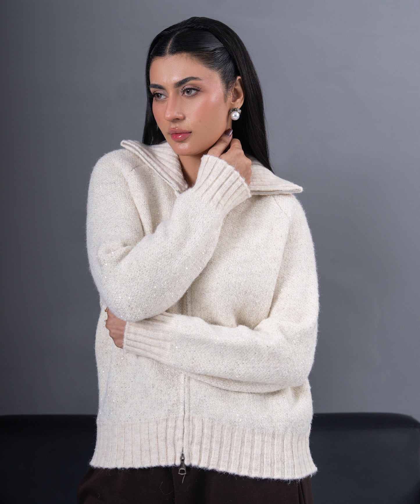 Shimmer KnitJacket (Ivory)