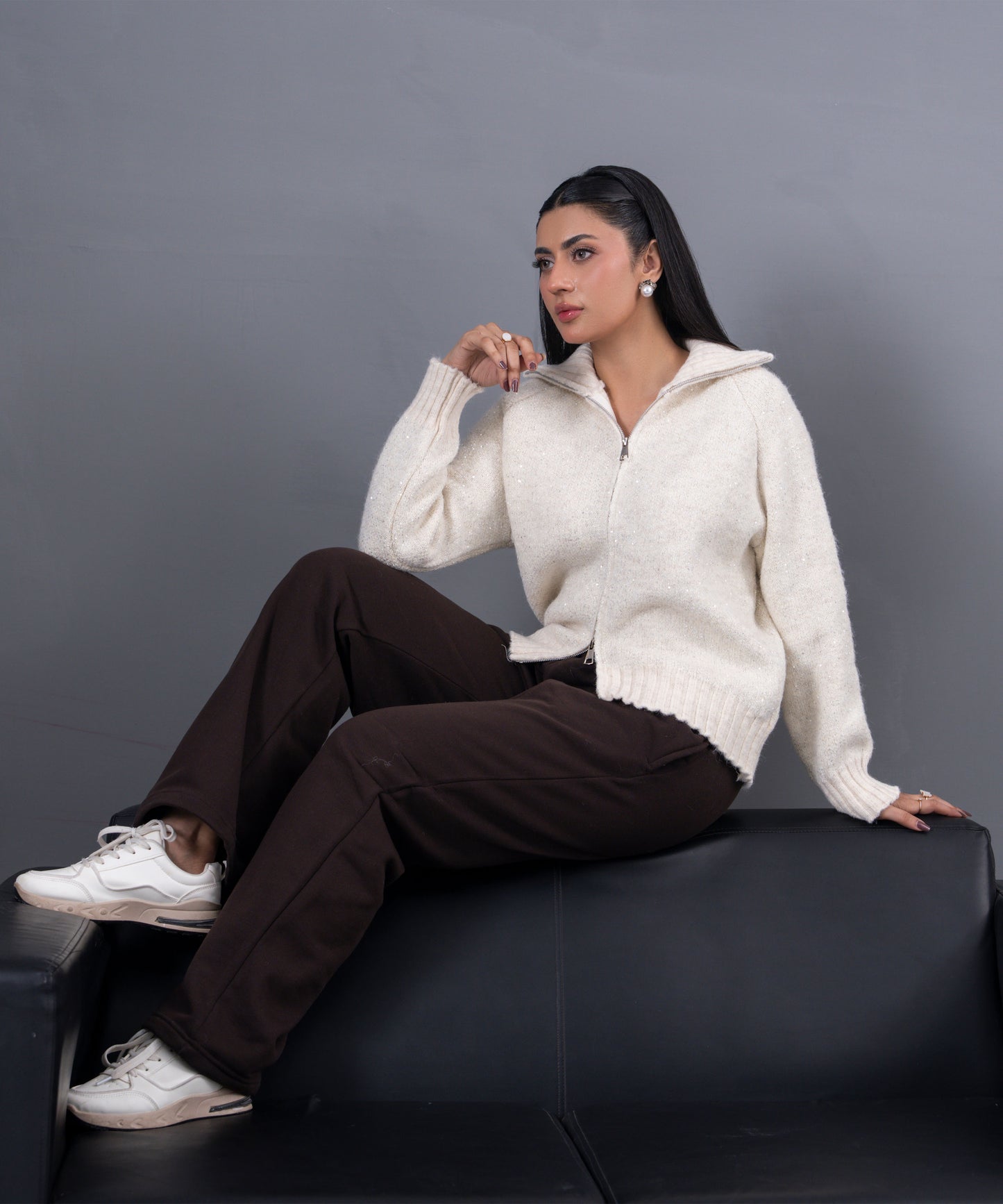 Shimmer KnitJacket (Ivory)