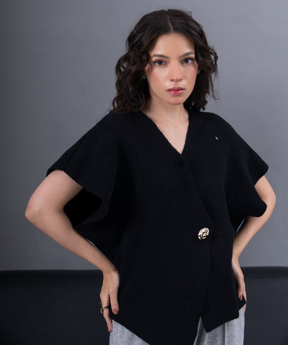 The Minimalist Cocoon Cape (Black)