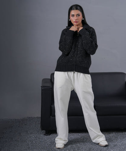 Shimmer Knit Jacket (Black)