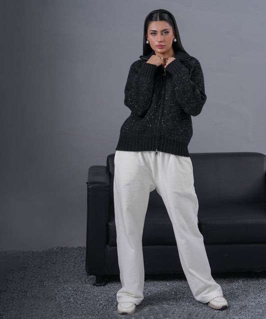 Shimmer Knit Jacket (Black)