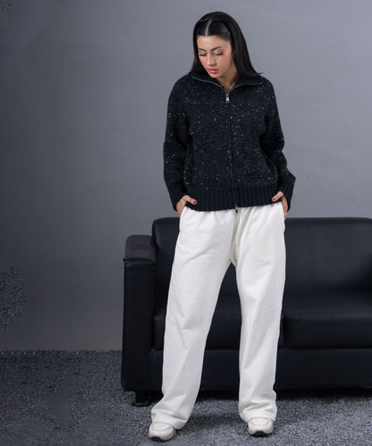 Shimmer Knit Jacket (Black)