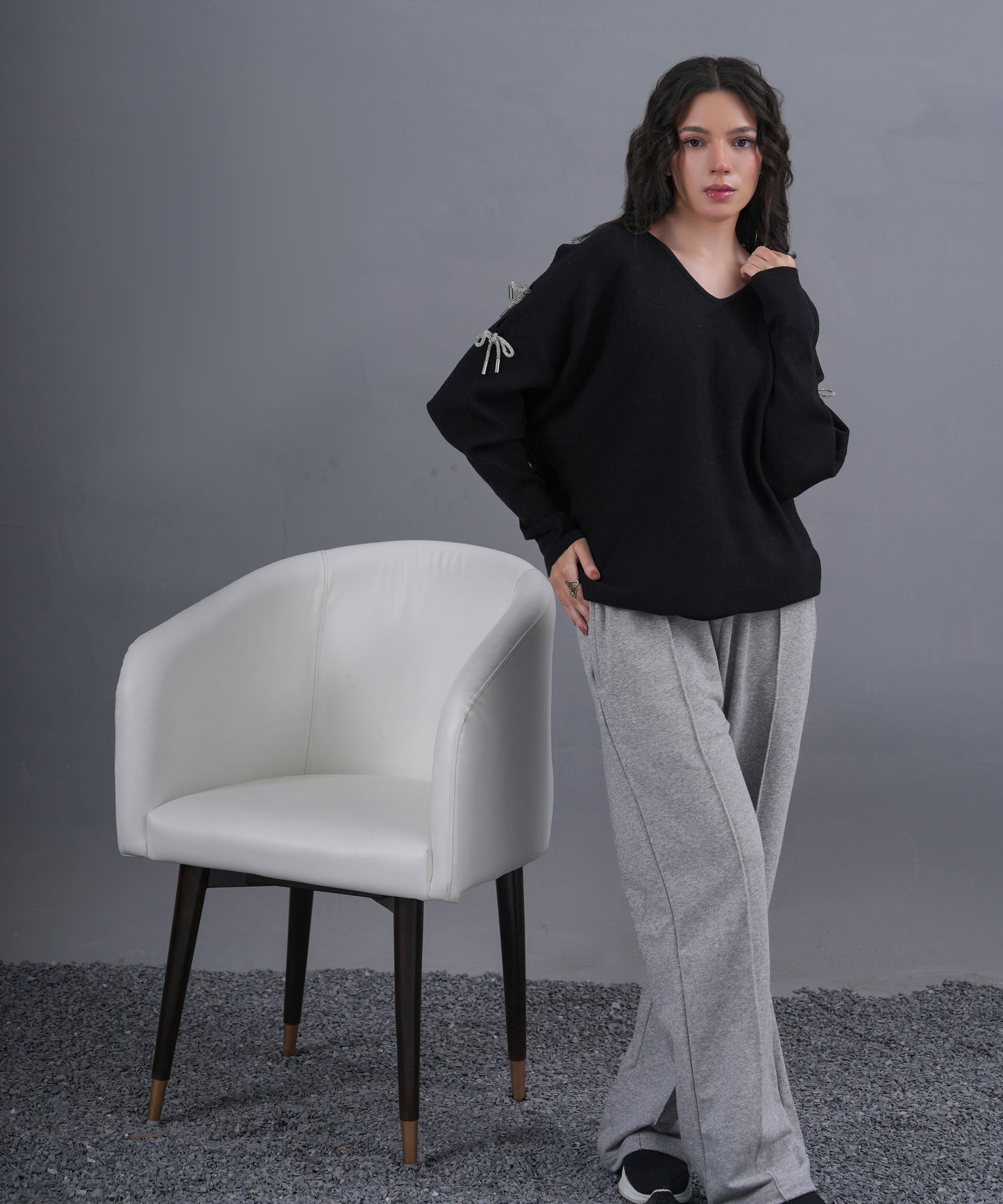 Crystal Bow Cape (black)