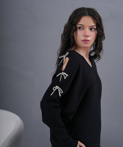 Crystal Bow Cape (black)