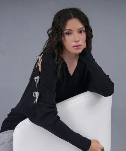 Crystal Bow Cape (black)