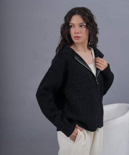 Ivory Ribbed Knit Vest