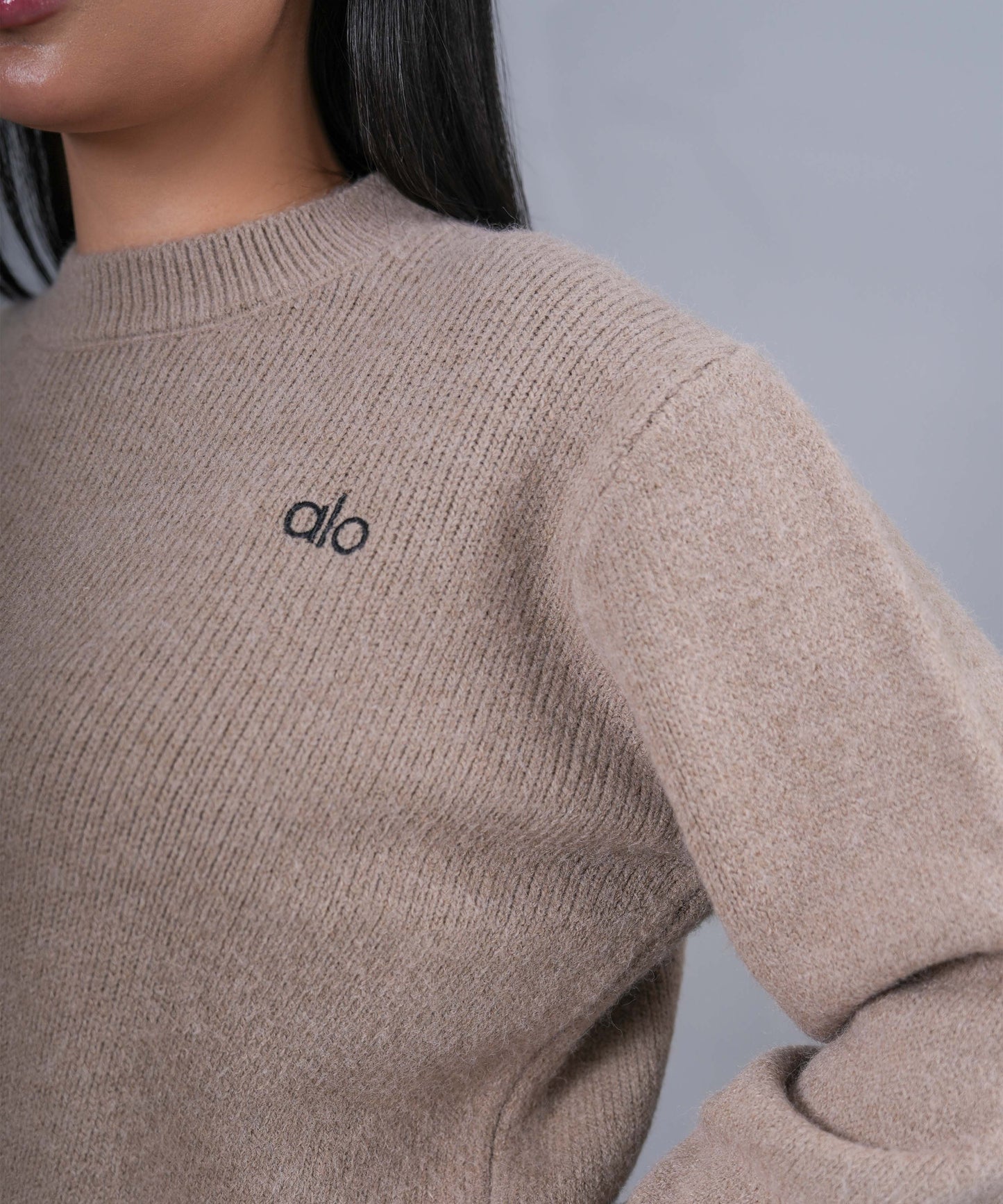 Sandstone Asymmetric Button Knit Pullover