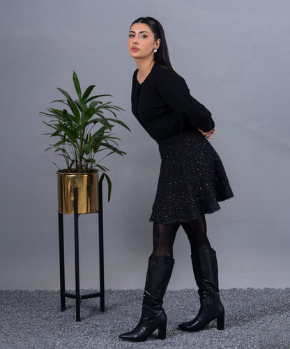 Midnight Sparkle Knit Skirt